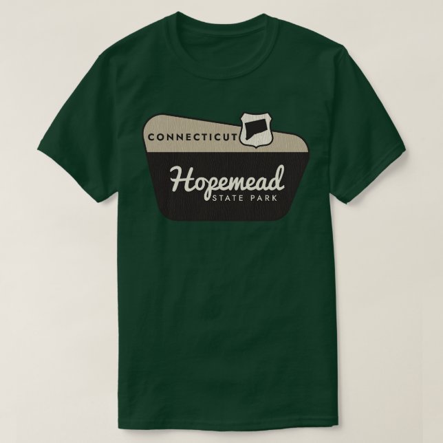 Hopemead State Park Connecticut Welcome Sign T-Shirt (Design Front)