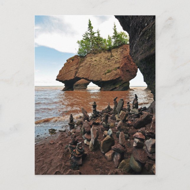 Hopewell Flowerpot Rocks New Brunswick Postcard (Front)