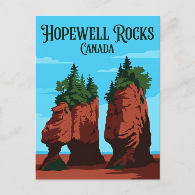 Hopewell Rocks Canada Postcard (Front)