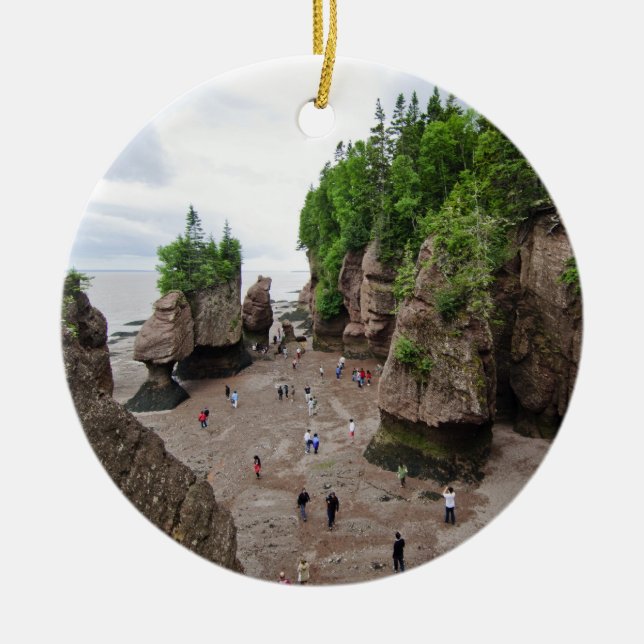 Hopewell Rocks Low Tide Canada Ornament (Front)