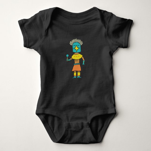 Hopi Doll Blue Star Kachina Baby Bodysuit (Front)