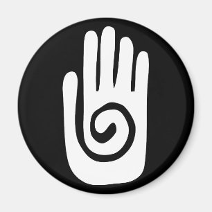 Hopi Hand symbol heal spiral palm native american Magnet