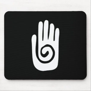 Hopi Hand symbol heal spiral palm native american  Mouse Pad