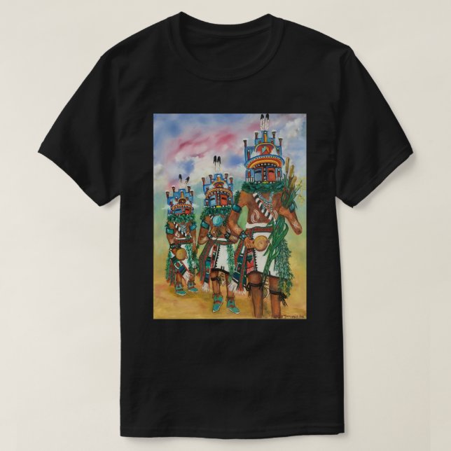 Hopi Hemis Kachinas Poster T-Shirt (Design Front)