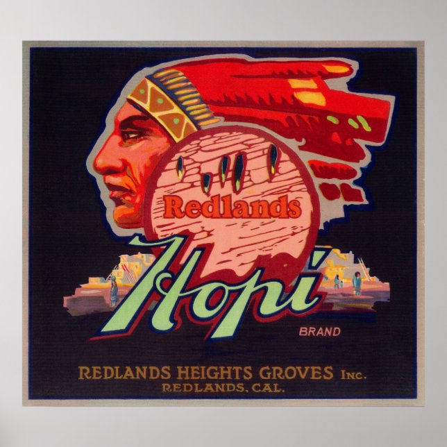 Hopi Orange LabelRedlands, CA Poster (Front)