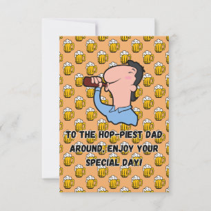 Hoppiest Dad Father's Day Card Funny beer Dad