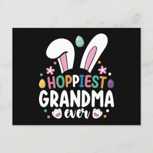 Hoppiest Grandma Ever Mum Family Easter Bunny Eggs Postcard