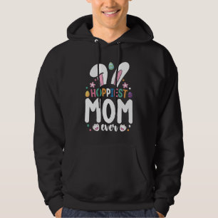 Hoppiest Mum Ever Family Easter Bunny Eggs Hoodie