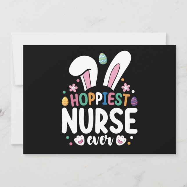 Hoppiest Nurse Ever Easter Bunny Eggs Invitation (Front)
