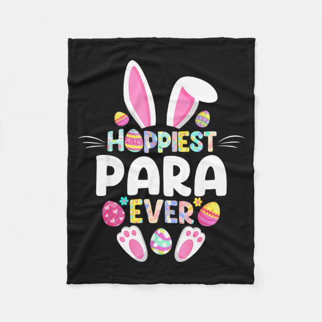 Hoppiest Para Ever Funny Easter Day  Fleece Blanket (Front)