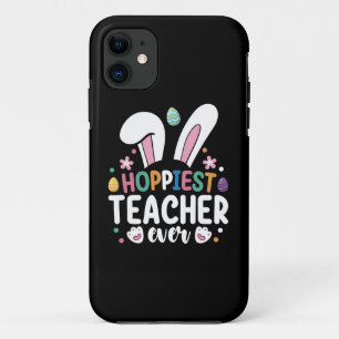 Hoppiest Teacher Ever School Easter Bunny Eggs Case-Mate iPhone Case