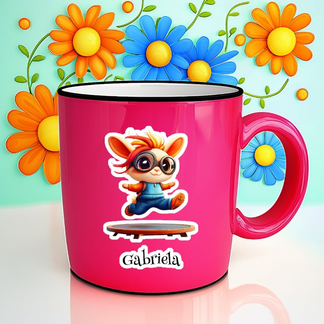 Hoppin' Bunny Personalised Vinyl Sticker (Creator Uploaded)