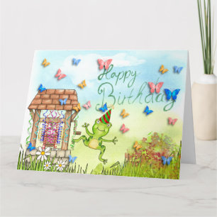 Hopping Happy Frog Birthday Card