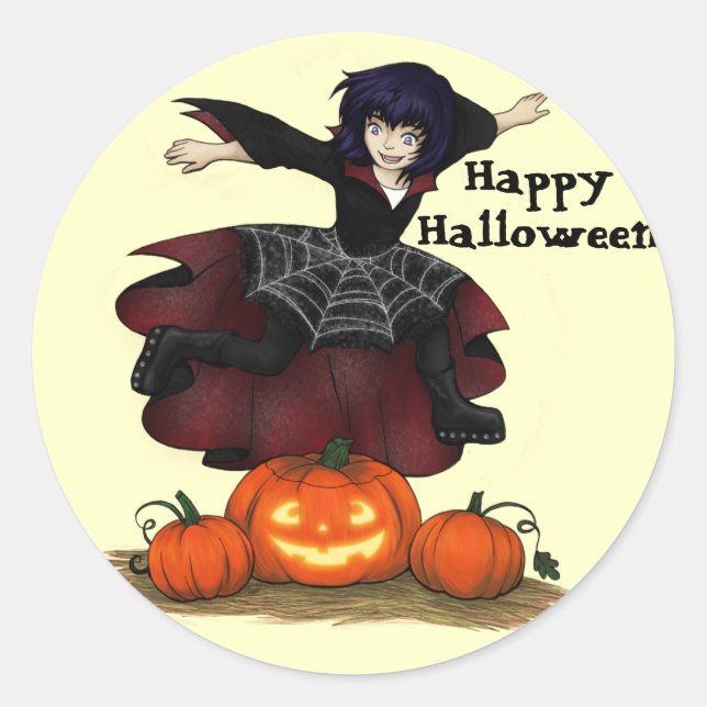 Hopping Hazel Halloween Stickers (Front)