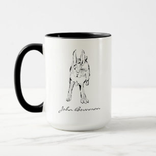 Hopping Wild Rabbit / Personalised Name Mug