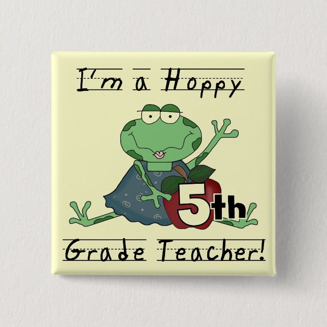 Hoppy 5th Grade Teacher Tshirts and Gifts 15 Cm Square Badge