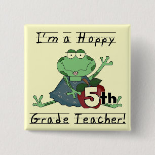 Hoppy 5th Grade Teacher Tshirts and Gifts 15 Cm Square Badge