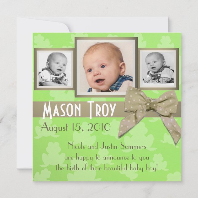 Hoppy Baby Photo Announcement (Front)