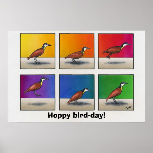 Hoppy bird-day! poster (Front)
