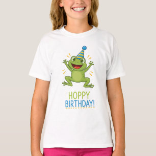 Hoppy Birthday Funny Frog Kids T-Shirt