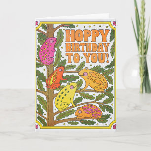 Hoppy Birthday To You Frogs Letterpress Card