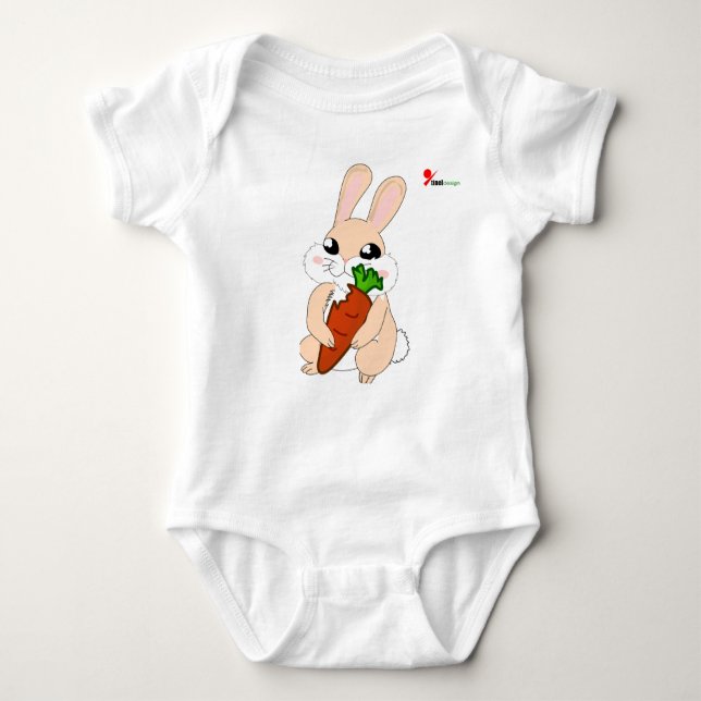 Hoppy Bunny Baby Bodysuit  (Front)