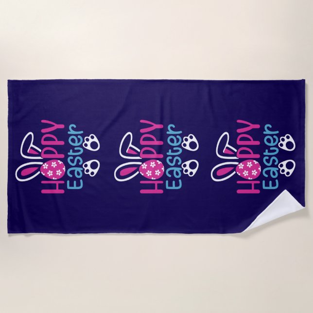 Hoppy Easter-54411 Beach Towel (Front)