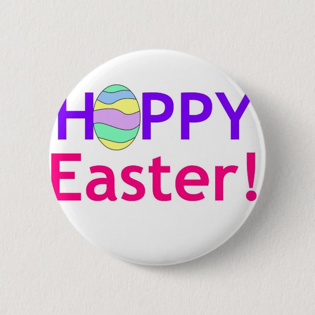 Hoppy Easter 6 Cm Round Badge (Front)