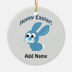 Hoppy Easter! Blue Rabbit Ceramic Tree Decoration