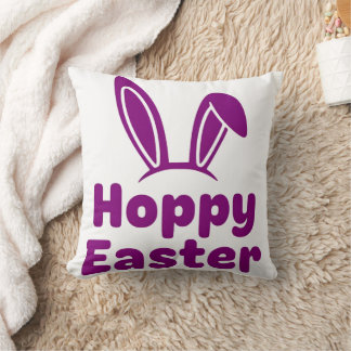 Hoppy Easter Bunny Ears | Minimalist Purple Holida Cushion