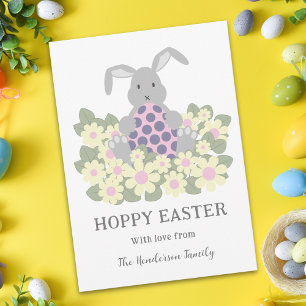 Hoppy Easter Bunny Floral Holiday Postcard