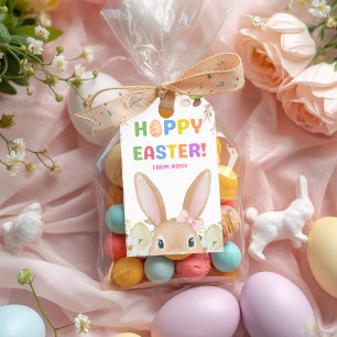 Hoppy Easter Bunny Gift Tags   Floral Easter Egg