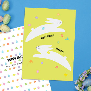 Hoppy Easter Bunny   Modern Minimal Easter  Holiday Card