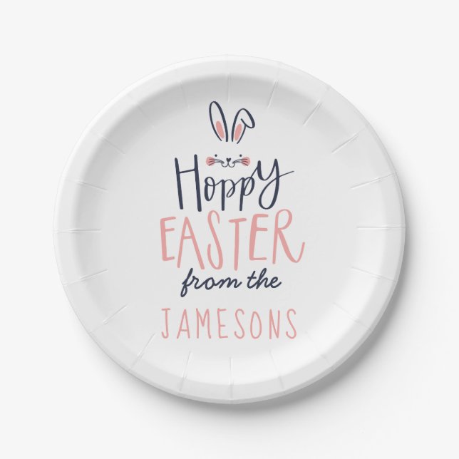 HOPPY EASTER BUNNY PAPER PLATE (Front)