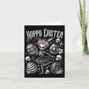 Hoppy Easter Bunny Skeleton Dancing Spooky Easter  Card