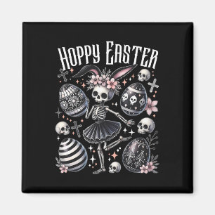 Hoppy Easter Bunny Skeleton Dancing Spooky Easter  Magnet