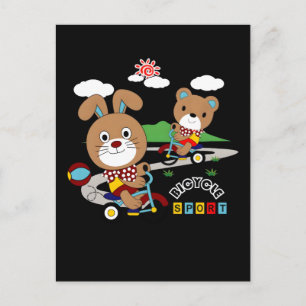 Hoppy Easter Cute Bunny Baby Boy Holiday Postcard