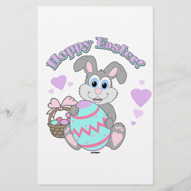 Hoppy Easter! Easter Bunny Stationery (Front)