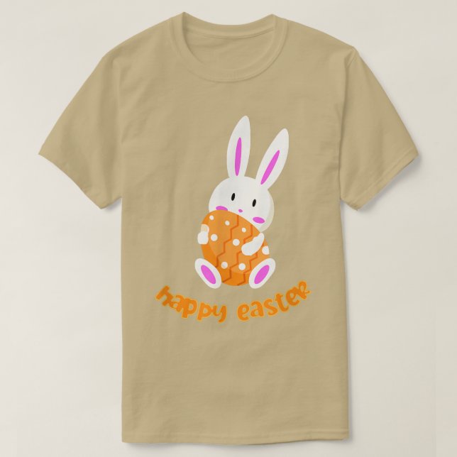 Hoppy Easter Egg Bunny Rabbit T-Shirt (Design Front)