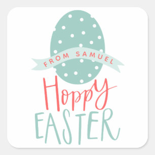 HOPPY EASTER EGG SQUARE STICKER