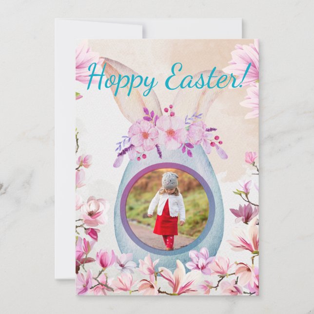 Hoppy Easter egg with photo Invitation (Front)
