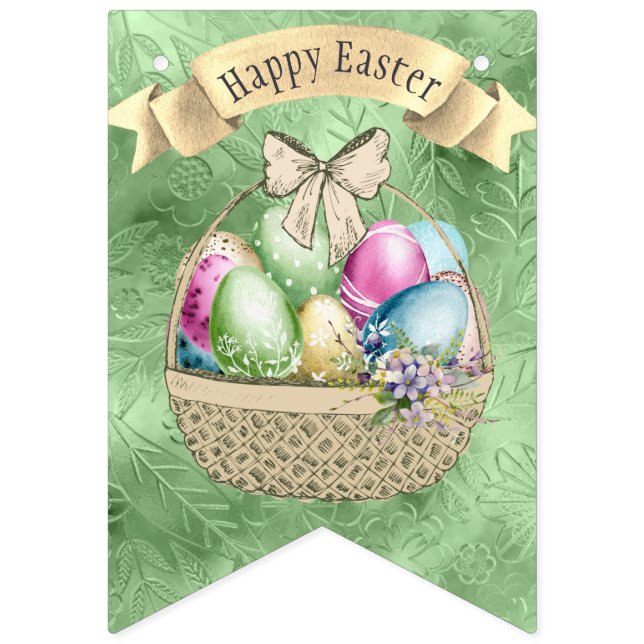 Hoppy Easter Festivities: Colourful Bunting Flags (First Flag)