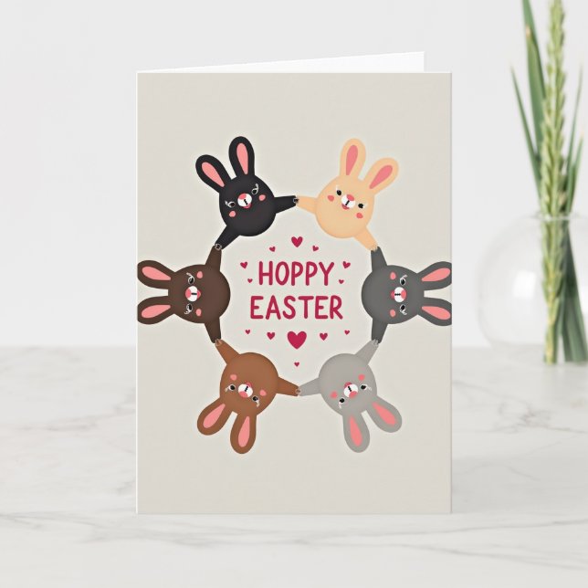 Hoppy Easter Friends Greeting Card (Front)