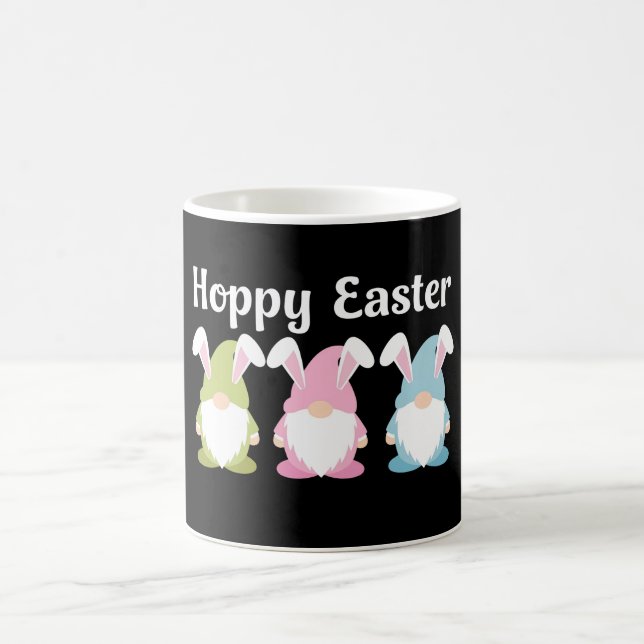 Hoppy Easter Funny Bunny Ears Gnome Coffee Mug (Center)