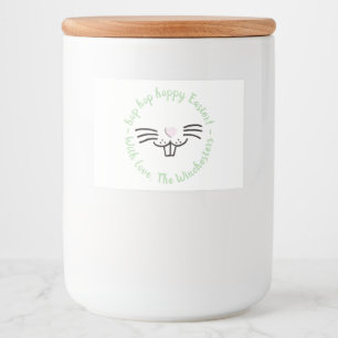 Hoppy Easter funny cute bunny face cartoon custom Food Label