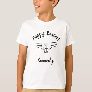 Hoppy Easter funny cute bunny face custom name T-Shirt