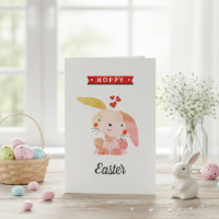 "Hoppy Easter" Funny Whimsy Bunny Happy Easter