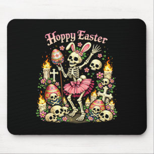Hoppy easter gothic skeleton bunny funny dark mouse pad