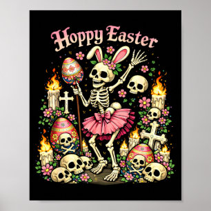 Hoppy easter gothic skeleton bunny funny dark poster