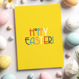 Hoppy Easter Greeting Card with bright text